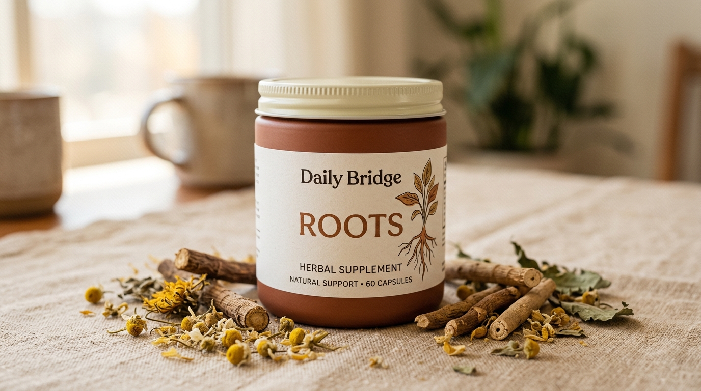 Банка Daily Bridge Roots на теплому теракотовому тлі